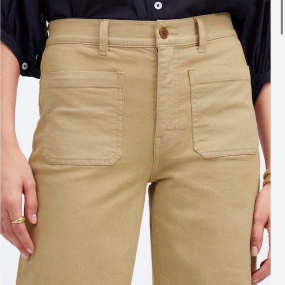 Madewell The Emmett Wide Leg Pant Patch Pocket Heritage Khaki Color Size 31 - Picture 6 of 6